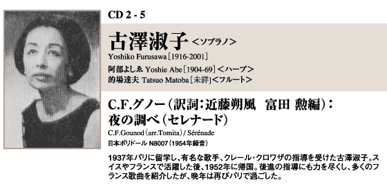 CD2-5 古澤淑子 ＜ソプラノ＞